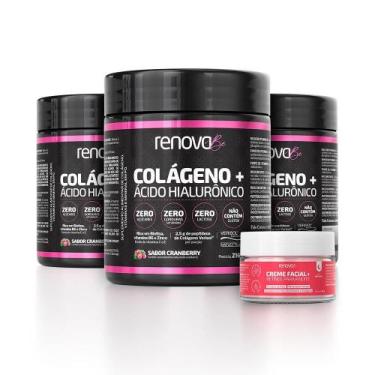 Imagem de 3 Potes Colágeno Verisol Renova Be + 1 Creme Facial Retinol