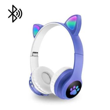Imagem de Fone Ouvido Headphone Orelha Gato Bluetooth Infantil P2 Led - CAT EAR,