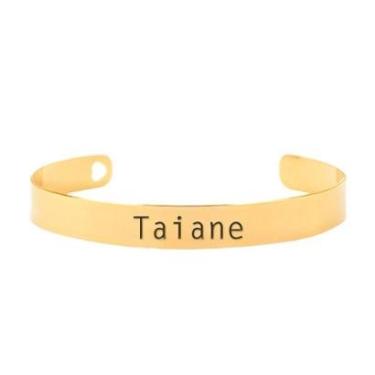 Imagem de Bracelete Personalizado Gravação Nome Taiane Banhado Ouro 18K - 999003469-Feminino