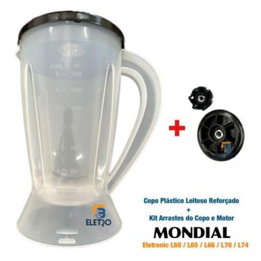 Imagem de Kit Arrastes + Copo Plástico para Liquidificador Mondial Eletronic L60