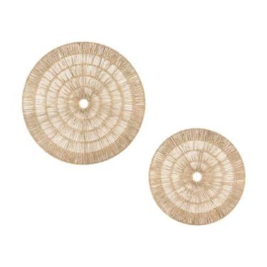 Imagem de Kit Conjunto 2 Adornos Decorativos De Parede De Escritório Em Fibra Na