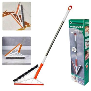 Imagem de Vassoura Mágica 2 Em 1 Vassoura E Rodo com Regulagem Barra Telescópica Limpeza Multiuso Chão Vidro Azulejo Janelas