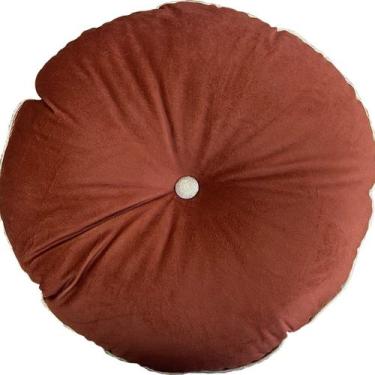 Imagem de Almofada Redonda com Botão e Cordonê 40cm - Belchior