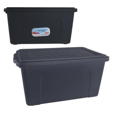 Imagem de Caixa Organizadora Container Multiuso, 70 Litros, Preto, 33,9 x 43,4 x 66,9 cm