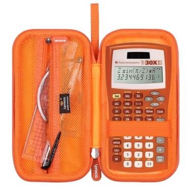 Imagem de Aproca Caixa de calculadora compatível com calculadora científica Texas Instruments TI-30XIIS / TI-30X IIS 2 linhas/Casio FX-991EX Fx-82es Plus, bolsa de armazenamento - laranja (apenas capa)