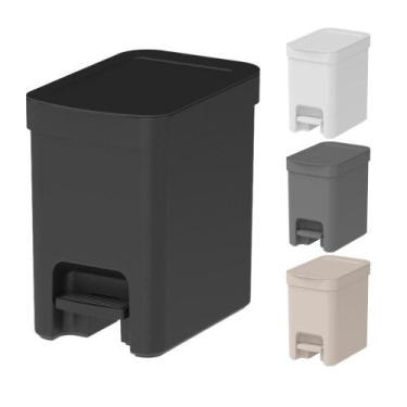 Imagem de Lixeira com pedal Trium Para Cozinha banheiro escritório OU 6 Litros l