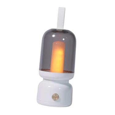 Imagem de IEUDNS Luminária de mesa sem fio, luz noturna, sala de estar para festas com alça, mesa de cabeceira para quarto, à prova d'água, LED, estilo vintage, Branco