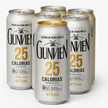 Imagem de Cerveja Pilsen Zero Açúcar Low Carb 12 Un. Latão 473ml 3alc - Gunnen