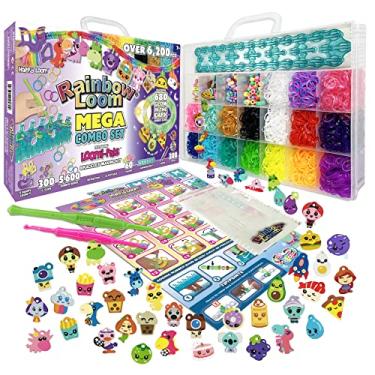 Imagem de Rainbow Loom® Loomi-Pals Glow in The Dark Mega Combo Set Features 60 Cute Assorted LP Charms, The New RL2.0, Alpha & Pony Beads, 17 Colored Bands (2 Glow) All in a Carrying Case for Boys and Girls 7+