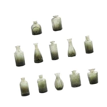 Imagem de Generic 12 peças de vasos de vidro para flores, vasos decorativos, centro de mesa elegante, presente para mãe, arranjos de flores para quarto e escritório, Verde