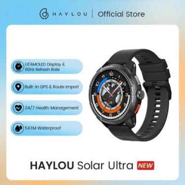 Imagem de Relógio Haylou Solar Ultra Amoled 1,6" GPS Integrado Preto 5