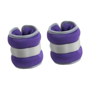 Imagem de oshhni 2 peças de pesos para pulso e tornozelo, pesos para braço/perna, multiuso, vestíveis para mulheres e homens, para dança, aeróbica, ioga, treinamento, 0.5 Kg Roxo