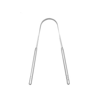 Imagem de Limpador Raspador De Língua Em Aço Inox Para Higiene Bucal (MODELO 2,1)