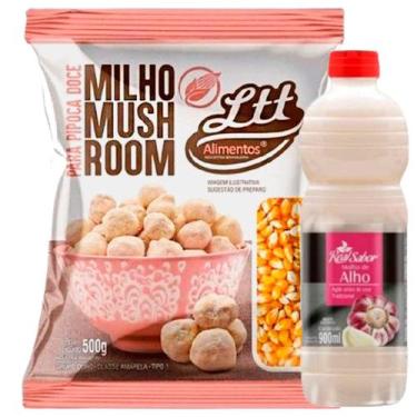 Imagem de Kit Milho Mushroom 500g Pipoca + Molho Real Sabor 900ml Pimenta Alho S