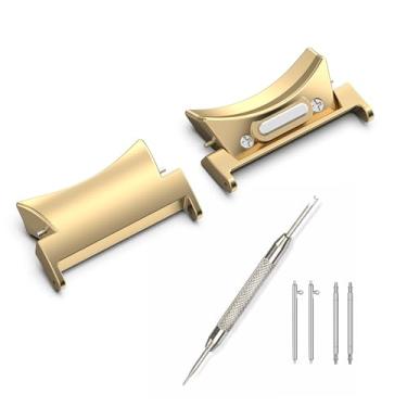 Imagem de Gheper 22 mm conectores de metal compatíveis com Samsung Galaxy Watch 7/FE/6/6 Classic/5/5 Pro/4 Classic/4 44 mm 40 mm DIY adaptador substituição de conector de botão sem espaço de aço inoxidável