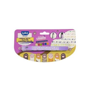Imagem de Marca Texto Com Cheirinho De Frutas Glitter + Carimbo Roller LYKE, Lil