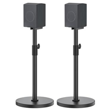 Imagem de Suporte de alto-falante ajustável em altura para Samsung HW Q990D/Q990C/Q930C - Suporte de alto-falante de piso resistente apenas para alto-falantes grandes Samsung com profundidade de 12 a 16,5 cm
