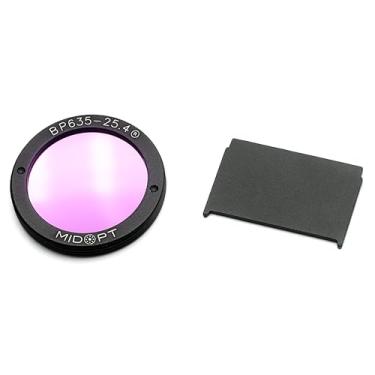 Imagem de MidOpt Filtro passa-banda vermelho claro para visão de máquina, série BP, largura de banda ampla, alcance: 615-645nm, BP635-25,4 C-Mount, compatível com câmeras C-Mount