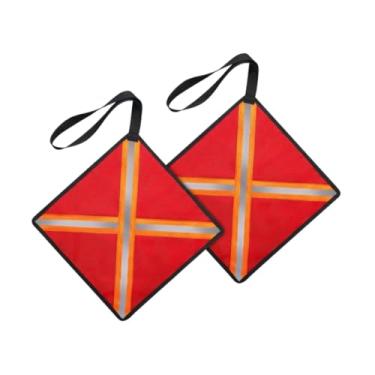 Imagem de oshhni 2 peças bandeiras de segurança para caminhão 12,60 polegadas bandeira portátil de alta visibilidade para caiaque bandeira de advertência para canoa