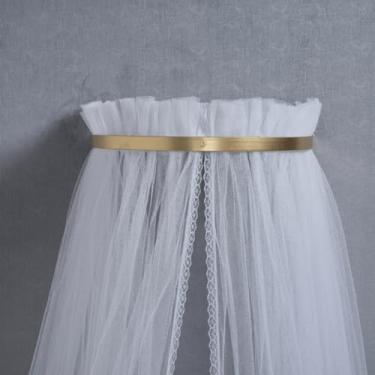 Imagem de Mosquiteiro + Dossel Branco Berço-Adequado para quartos e acampamentos ao ar livre(Dourado)