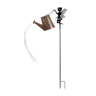 Imagem de KiBcsLic Luz de fada movida a energia solar, regador, enfeite de luz, lanterna solar decorativa, estaca, lâmpada de jardim LED para e quintal