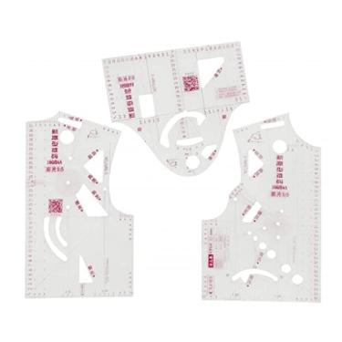 Imagem de 3X 1:5 Design de moda régua design de pano escola estudante tecnológico vestuário desenho templete vestuário protótipo régua moda conjunto de régua ferramentas de costura régua medida para costura