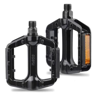 Imagem de FOMAS Pedais de bicicleta Pedal de liga de alumínio antiderrapante de 1/2 polegada com tiras refletoras à prova d'água para crianças bicicleta BMX bicicleta City Bike Cruiser Bike