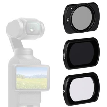 Imagem de lasuroa 3 Peças Filtros UV CPL HD ND16 para Dji Osmo Pocket 3, Filtro Magnético Vidro Óptico Filtro Polarizador Densidade Neutra & Estrutura Liga Alumínio para Dji Osmo Pocket 3 Creator Combo