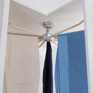 Imagem de Pendurador Rotativo Para Canto De Guarda-roupa 360 Graus Rack De Vestiário Rotativo Montado Na Parte Superior Rotativo, Variedade De Estilos, White, B-72cm