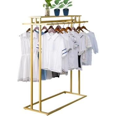 Imagem de Roupas De Chão De Metal Para Serviço Pesado Roupas De Exibição De Lojas De Varejo Haste De Suspensão Dupla Prateleiras De Lojas De Roupas De Grau Comercial Cabide De Secagem Casac, A, 120cm