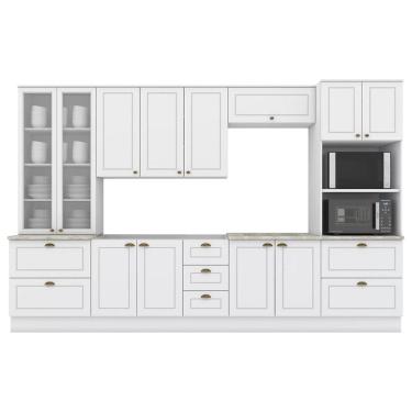 Imagem de Cozinha Modulada 7 Pecas 343 cm CE172 Americana Branco Calcare Henn
