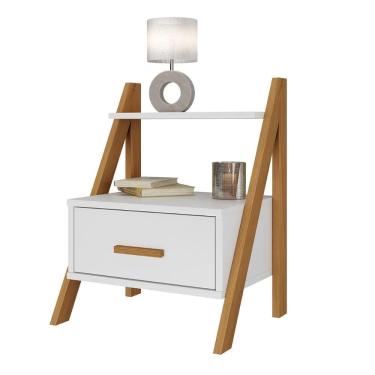 Imagem de Mesa de Cabeceira Anatelli Oliart 1 Gaveta Prateleira Branco