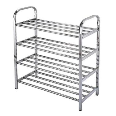Imagem de Sapateira Prateleira Inox 4 Andares Sapato Calçado Tenis Estante Casa Sala Corredor Recepçao Entrada Organizador Multiuso