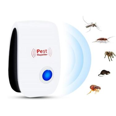 Imagem de Repelente Eletrônico Ultrassônico Espanta Mosquitos Ratos Baratas Aranhas Formiga Moscas Insetos Seguro para Pets Humanos e Plantas Aparelho Elétrico