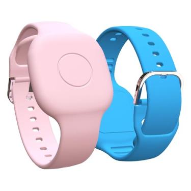 Imagem de Pulseira impermeável para Tile Mate 2024, rosa/azul escuro, pulseira de silicone para azulejo da Life360 Mate (2024) Tracker, pacote com 2 suportes ocultos de proteção à prova d'água para Tile Mate