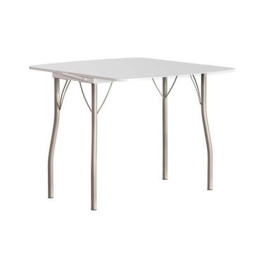 Imagem de Mesa de Sala Jantar Dobrável - 216 Prata/Branco - Carraro