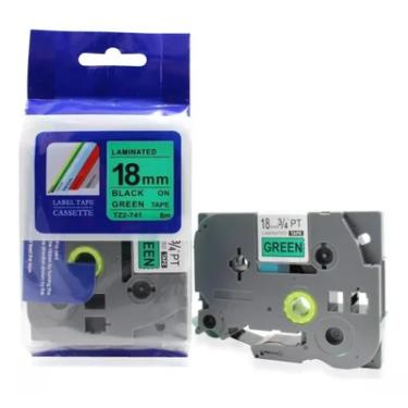 Imagem de Fita Para Rotulador Brother 18mm Tze741 Preto E Verde