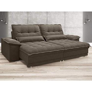 Imagem de Sofá Bergamo Retrátil e Reclinável Velosuede Marrom 2,30m