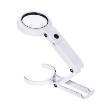Imagem de harayaa Lupa portátil 7x com luz ajustável, dobrável, leve e iluminada para leitura