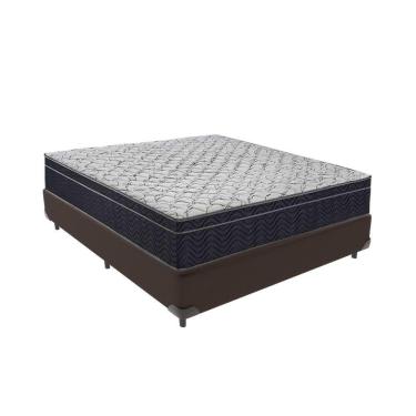 Imagem de Cama + Box Casal Colchão Ortobom D45 Airtech Extra Firme Marrom