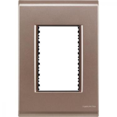 Imagem de Placa 3 Postos 4x2 Tramontina Liz Ouro Velho