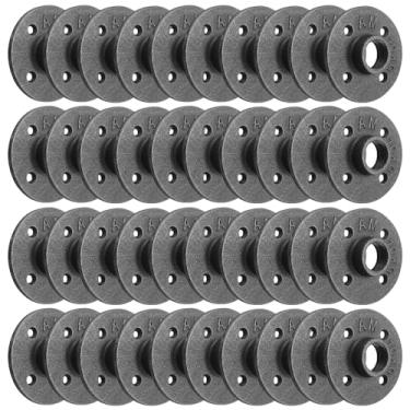 Imagem de Home TZH Flange de piso de 1,9 cm, pacote com 40 flanges de tubo para estilo vintage industrial, projeto faça você mesmo/móveis/decoração de prateleiras (101,2 cm, 3/4 polegadas)