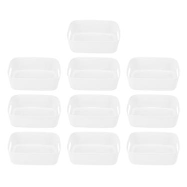 Imagem de Caixa de armário mini organizador de armazenamento cestas de armazenamento premium pp plástico pequeno recipiente com alças laterais bordas arredondadas para o escritório da (Branco)
