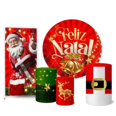 Imagem de Trio Capas Cilindro + Painel Sublimado + Painel Romano Natal (K2NAT064)