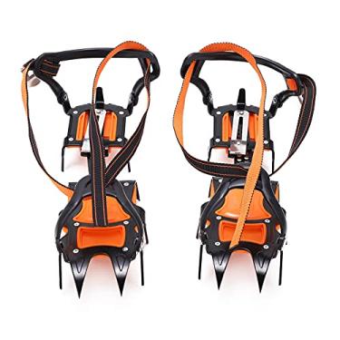 Imagem de aqxreight Crampões de Aderência Fortes para Sapatos e Botas Com 12 Dentes de Aço de Alta Resistência e Tiras de Nylon para Lama de Gelo da Neve e Atividades Ao Ar Livre