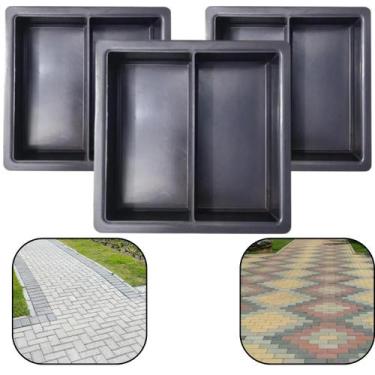 Imagem de Kit 3un Base Plastica p Produzir Piso Concreto Cimento 20x10x6 Piso In