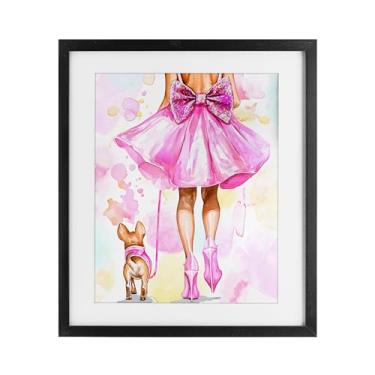 Imagem de Stupell Industries Walking The Runway Gal Impressão emoldurada preta sob vidro por Jess Stempel, 53 x 43 cm