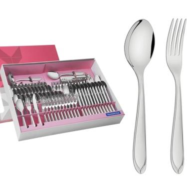Imagem de Faqueiro Laguna 91pcs Aço Inox Facas De Churrasco Acabamento