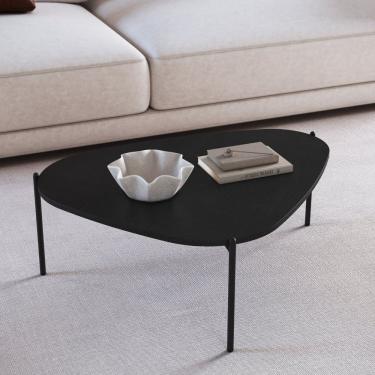 Imagem de Mesa de Centro Orgânica Pé Metal Complementos Nero/Preto