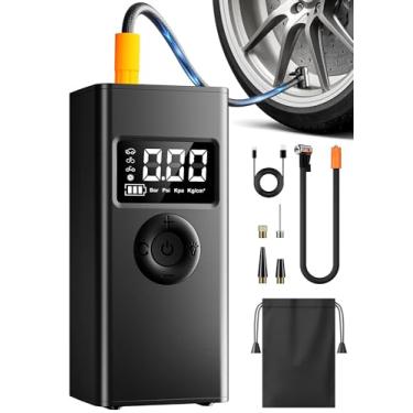 Imagem de Compressor de ar portátil para inflador de pneu, bomba de ar 160PSI para pneus de carro com medidor de pressão digital, luz LED e função de desligamento automático, para carro/motocicleta/bicicleta